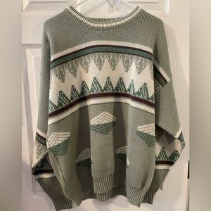 light green patterned sweater size large